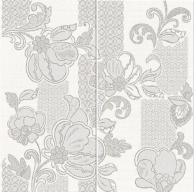 картинка Панно Illusio Grey Pattern (из 2-х плиток) 630х630 от магазина Фристайл