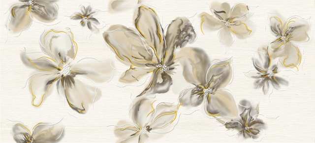 картинка Настенная вставка Illusion цветы А светло-бежевый IL2G301 20х44 от магазина Фристайл