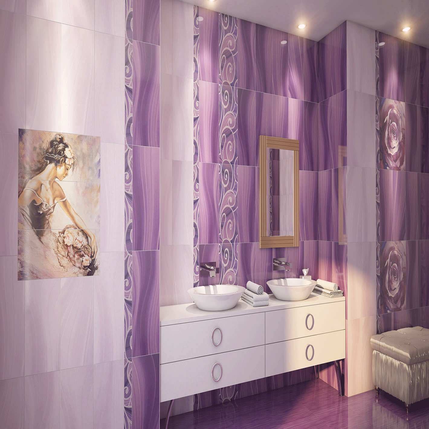 картинка Керамическая плитка Arabeski purple PG 03 450*450 от магазина Фристайл