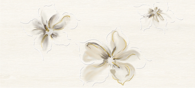 картинка Настенная вставка Illusion цветы C светло-бежевый IL2G303 20х44 от магазина Фристайл